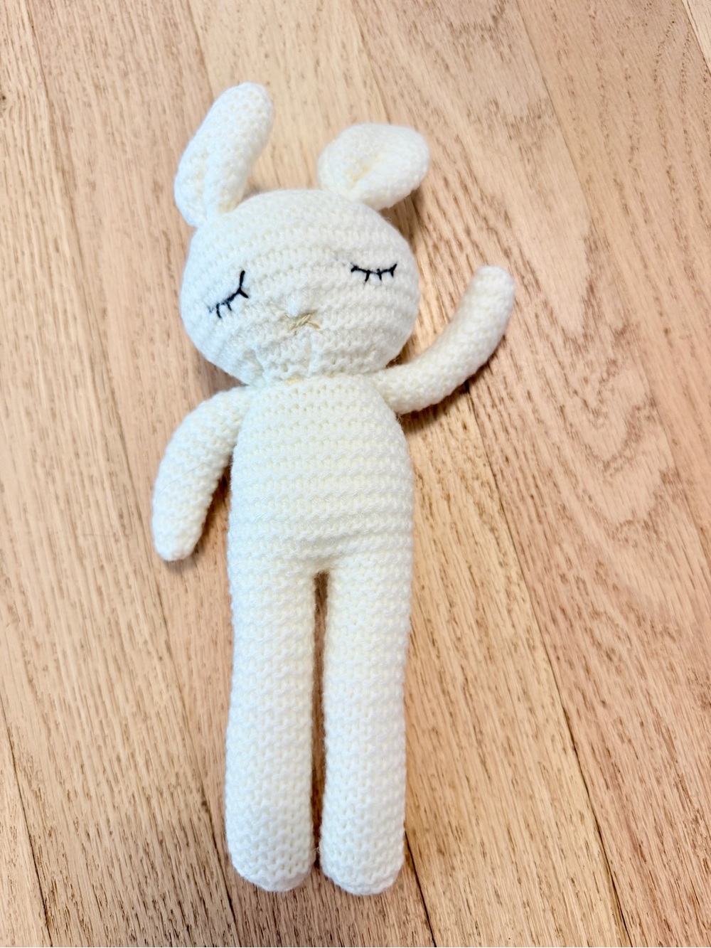 Handmade Cream Crochet Bunny Plush - Soft Knit Comfort